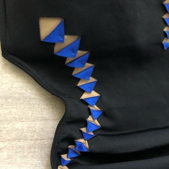 Kenneth Cole Black Blue One Piece Cutout Swimsuit S - Picture 8 of 11